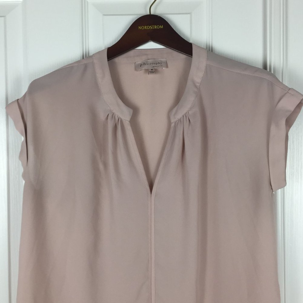 Philosophy Medium Split Neck Rolled Sleeve Blouse - image 4